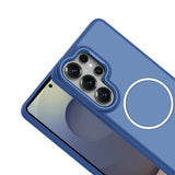 Galaxy S26 Ultra Kılıf M-Safe Şarj Özellikli Metal Kamera Çerçeveli Sanremo Silikon Kapak Turuncu