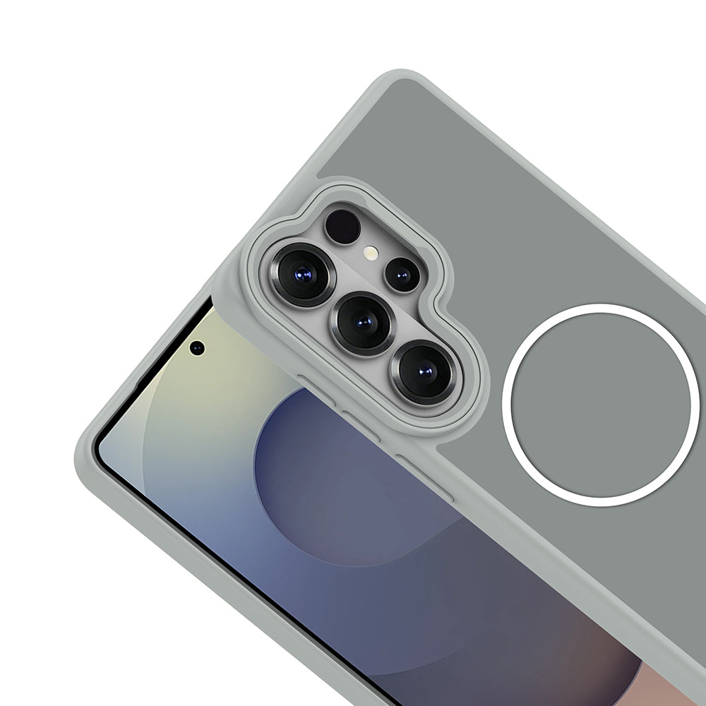 Galaxy S26 Ultra Kılıf M-Safe Şarj Özellikli Metal Kamera Çerçeveli Sanremo Silikon Kapak Siyah