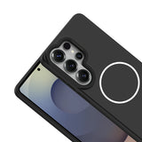Galaxy S26 Ultra Kılıf M-Safe Şarj Özellikli Metal Kamera Çerçeveli Sanremo Silikon Kapak Lacivert