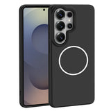 Galaxy S26 Ultra Kılıf M-Safe Şarj Özellikli Metal Kamera Çerçeveli Sanremo Silikon Kapak Siyah