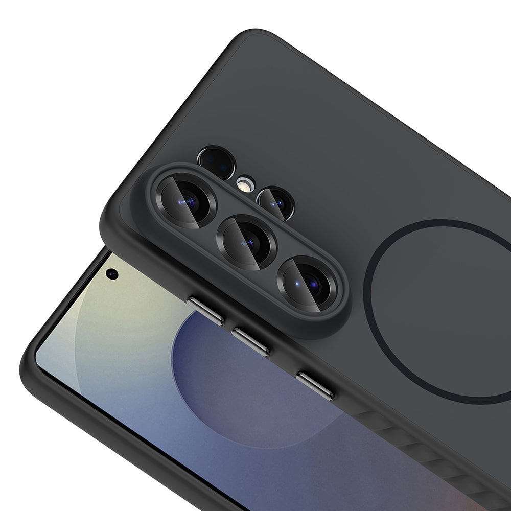 Galaxy S26 Ultra Kılıf M-safe Şarj Özellikli Zore Tea Kapak Siyah