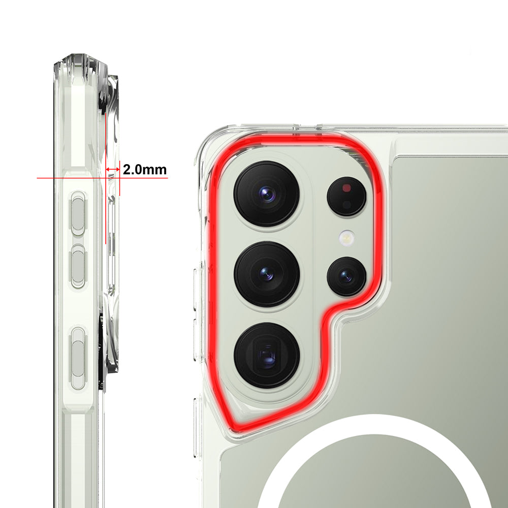 Galaxy S26 Ultra Kılıf Zore M-safe Şarj Özellikli T-Max M-safe Kapak Şeffaf