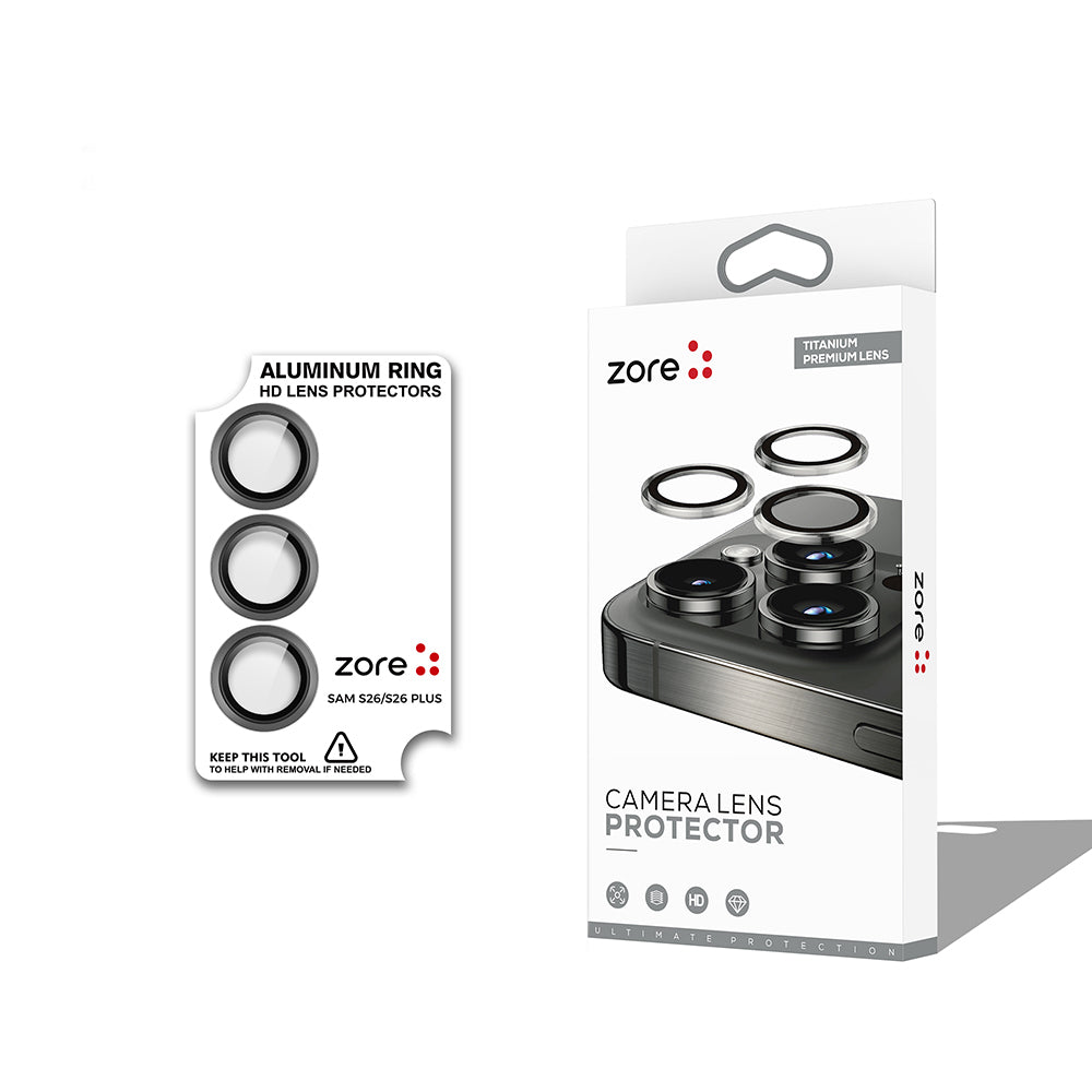 Samsung Galaxy S26 CL-12 Premium Safir Parmak İzi Bırakmayan Anti-Reflective Kamera Lens Koruyucu Siyah
