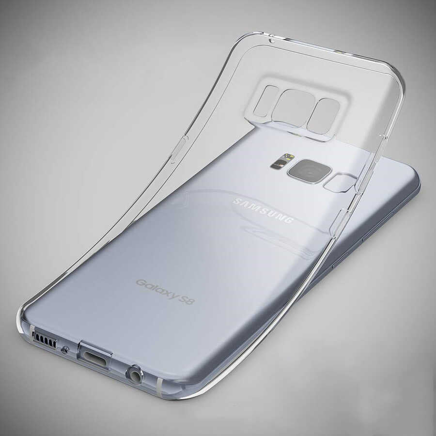 Galaxy S8 Kılıf Zore Kamera Korumalı Süper Silikon Kapak Renksiz