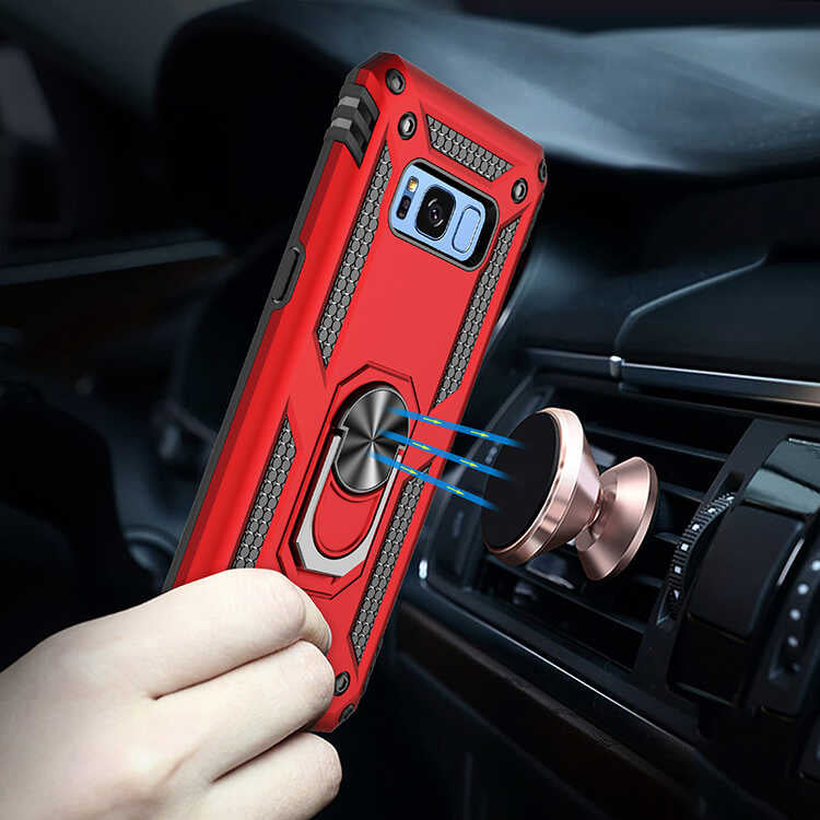 Galaxy S8 Kılıf Zore Vega Kapak Kırmızı