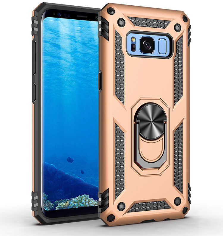 Galaxy S8 Kılıf Zore Vega Kapak Gold