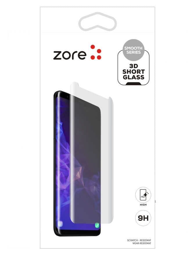 Galaxy S9 Zore 3D Short Glass Ekran Koruyucu Siyah