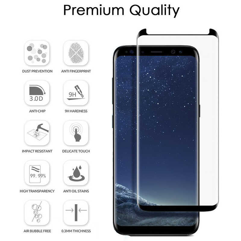 Galaxy S9 Zore Full Yapışkanlı Cam Ekran Koruyucu Siyah