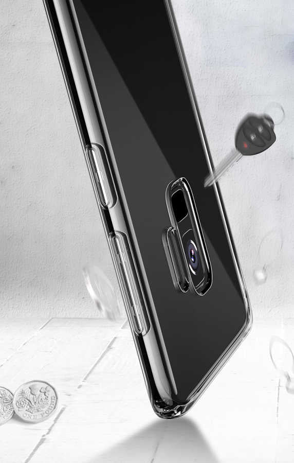 Galaxy S9 Kılıf Zore İmax Silikon Kamera Korumalı Füme