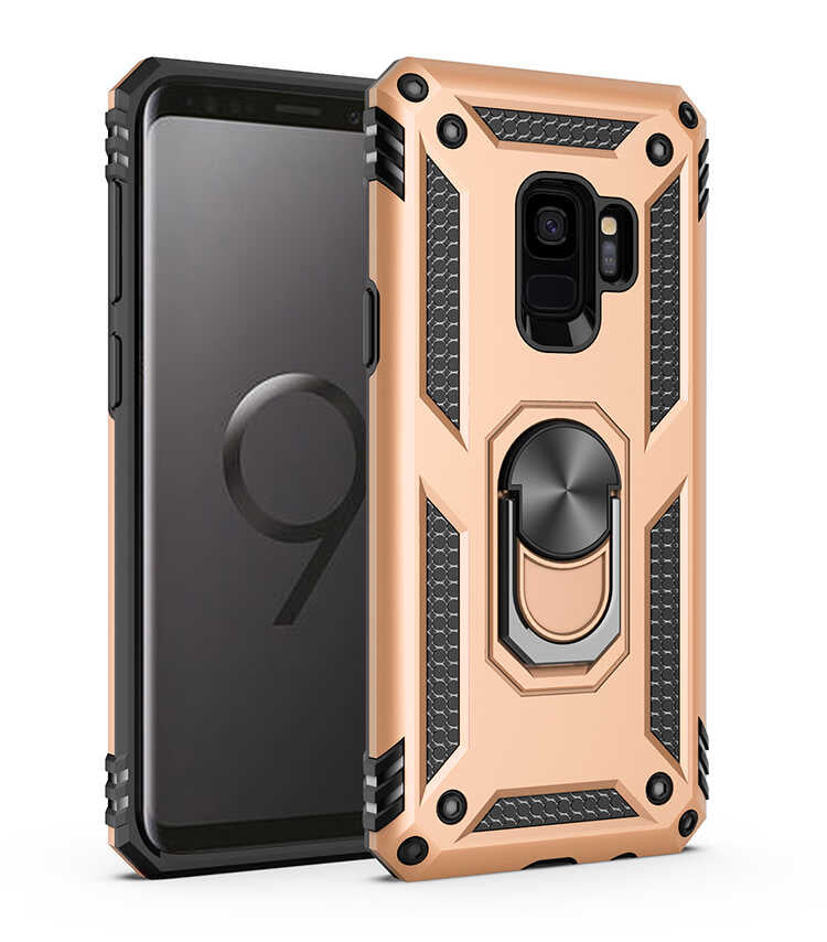 Galaxy S9 Kılıf Zore Vega Kapak Gold