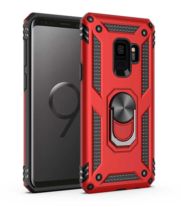 Galaxy S9 Kılıf Zore Vega Kapak Kırmızı