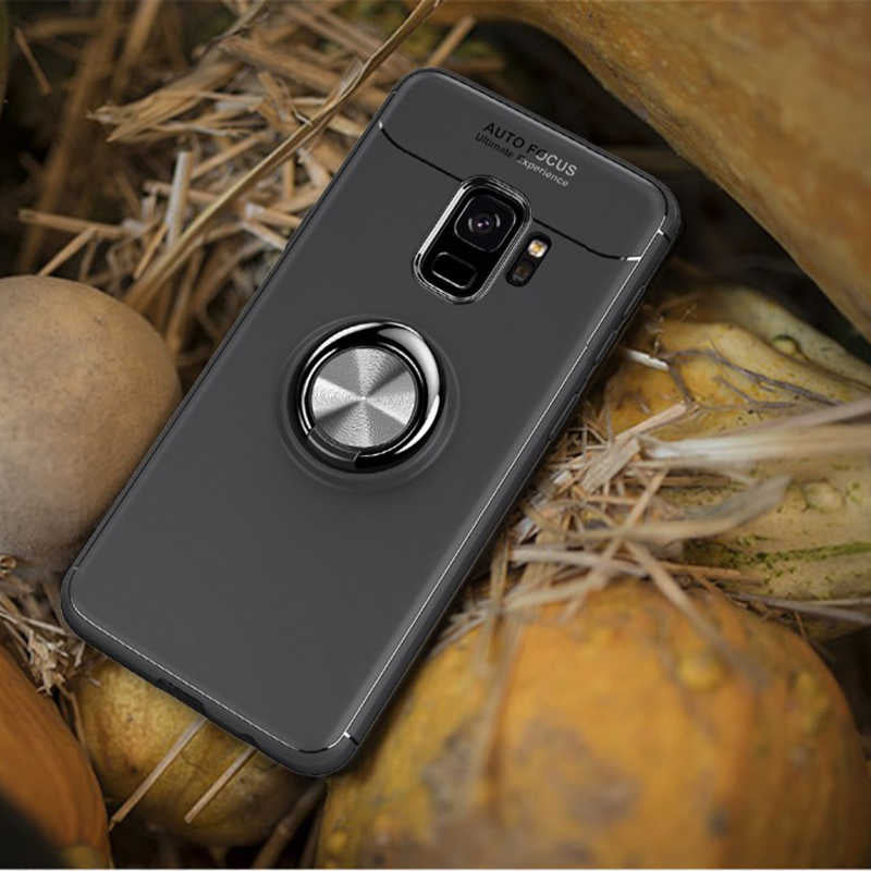 Galaxy S9 Kılıf Zore Ravel Silikon Kapak Siyah-Mavi