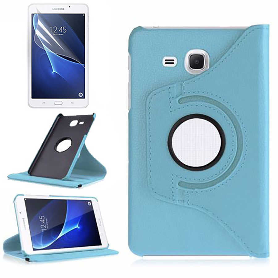 Galaxy Tab 4 T280 Zore Dönebilen Standlı Kılıf Mavi