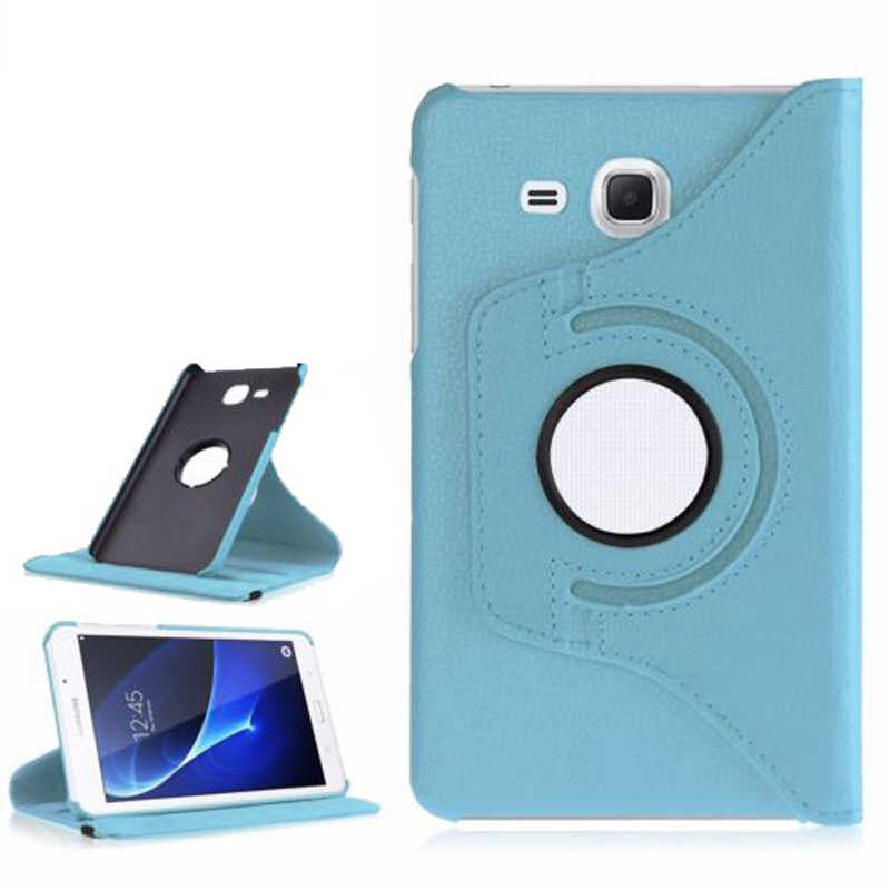 Galaxy Tab 4 T280 Zore Dönebilen Standlı Kılıf Mavi