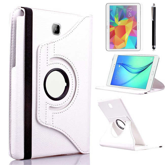 Galaxy Tab A T550 9.7 Zore Dönebilen Standlı Kılıf Beyaz