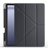 Samsung Galaxy Tab A11 Kılıf Tri Folding Kalem Bölmeli Standlı Kılıf Siyah