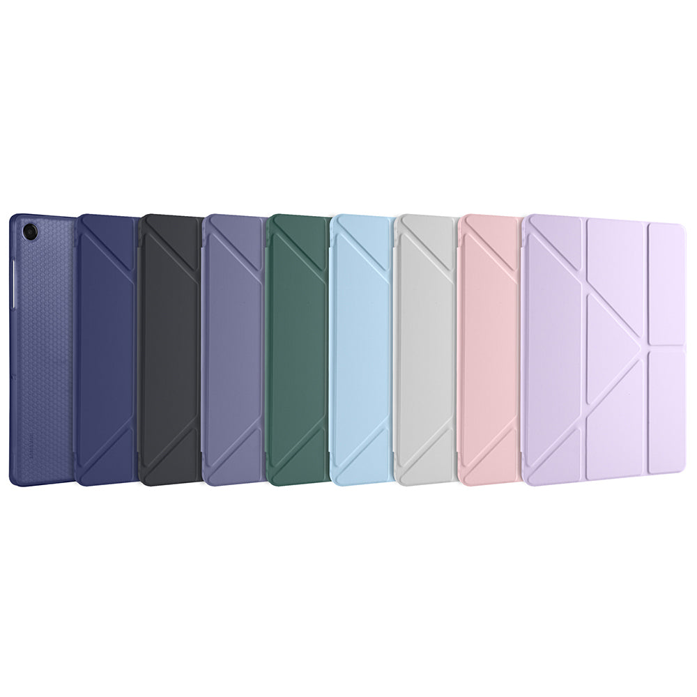 Galaxy Tab A11 Plus Kılıf Zore Tri Folding Kalem Bölmeli Standlı Kılıf Rose Gold