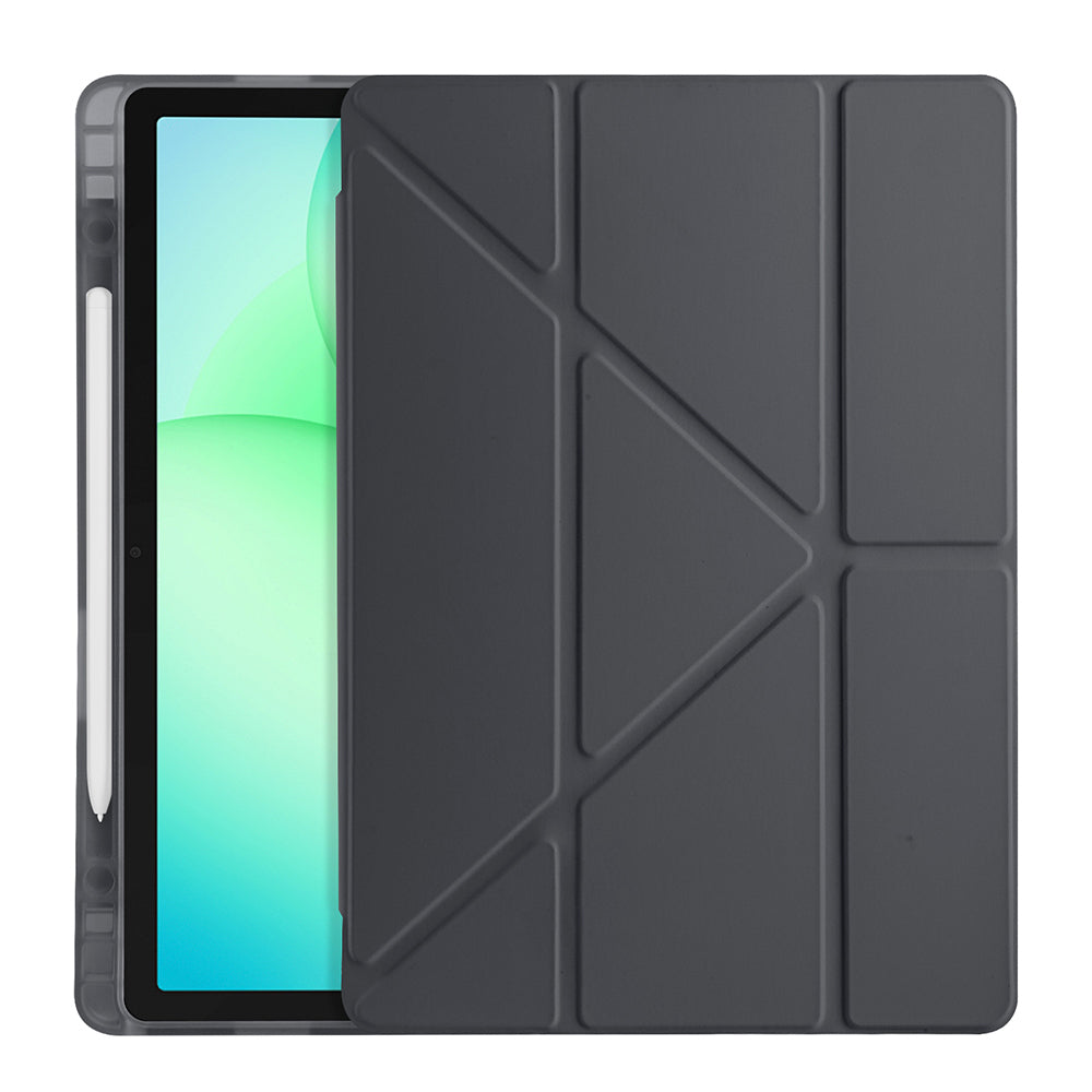 Galaxy Tab A11 Plus Kılıf Zore Tri Folding Kalem Bölmeli Standlı Kılıf Rose Gold