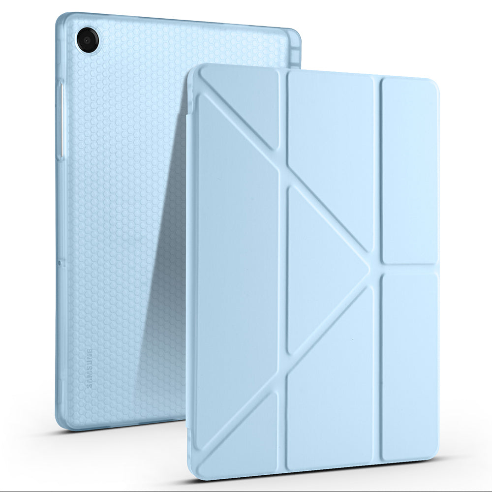 Galaxy Tab A11 Plus Kılıf Zore Tri Folding Kalem Bölmeli Standlı Kılıf Rose Gold
