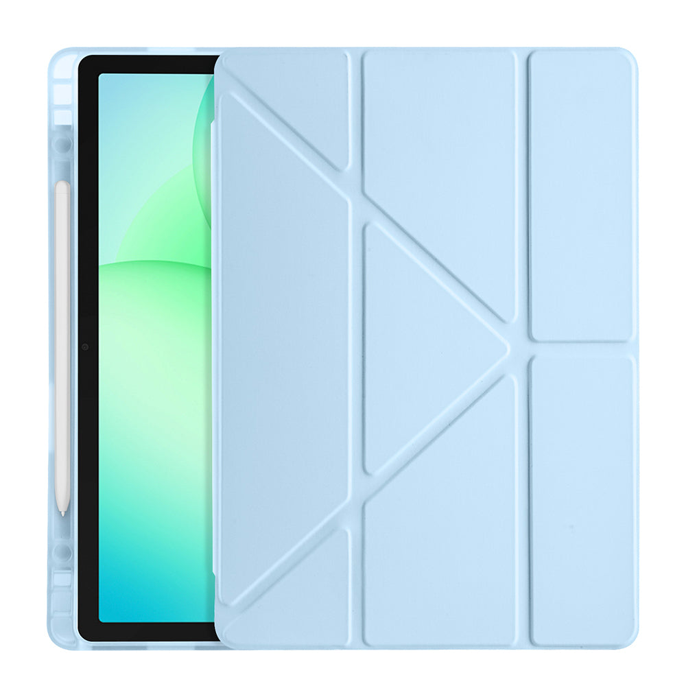 Galaxy Tab A11 Plus Kılıf Zore Tri Folding Kalem Bölmeli Standlı Kılıf Rose Gold