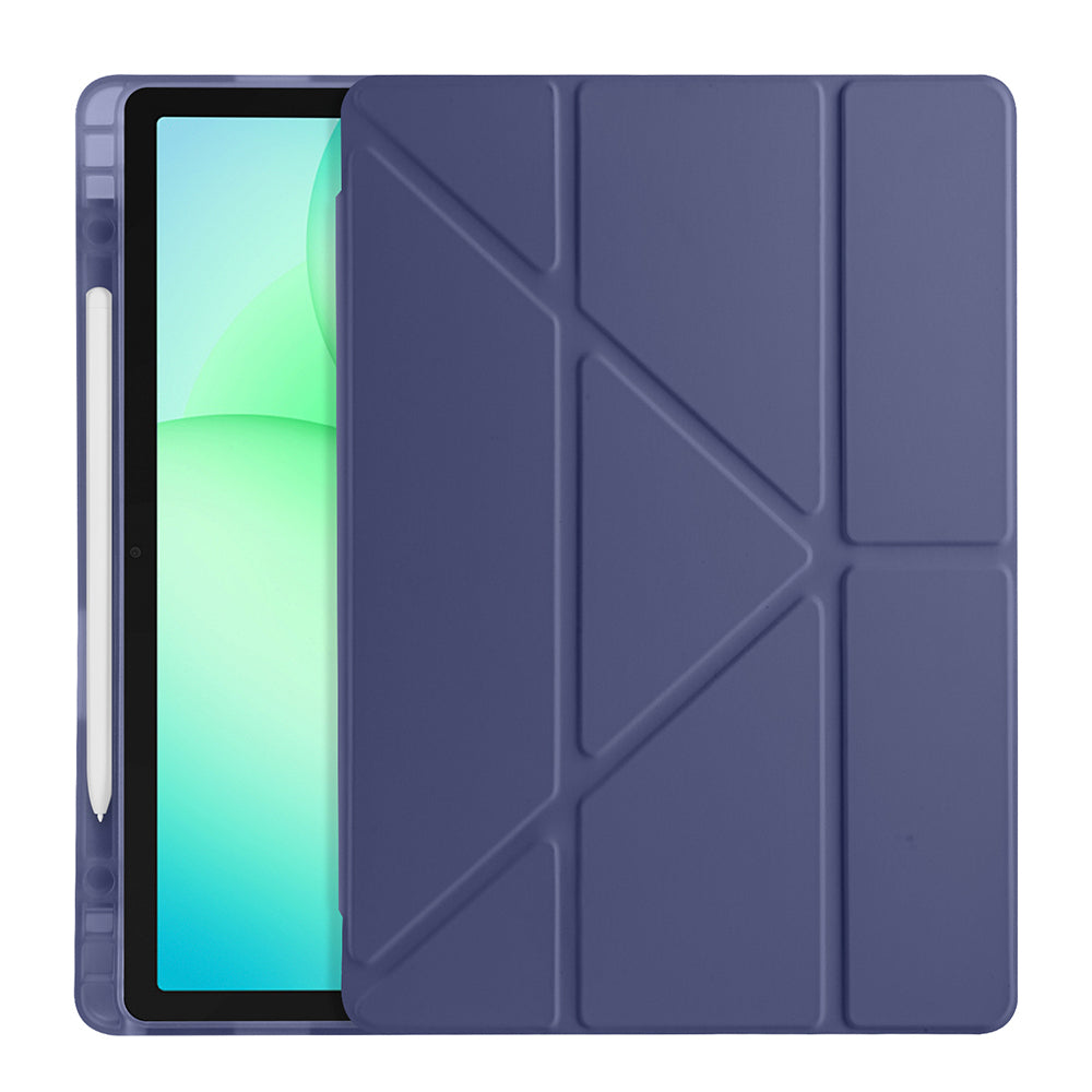Galaxy Tab A11 Plus Kılıf Zore Tri Folding Kalem Bölmeli Standlı Kılıf Açık Yeşil