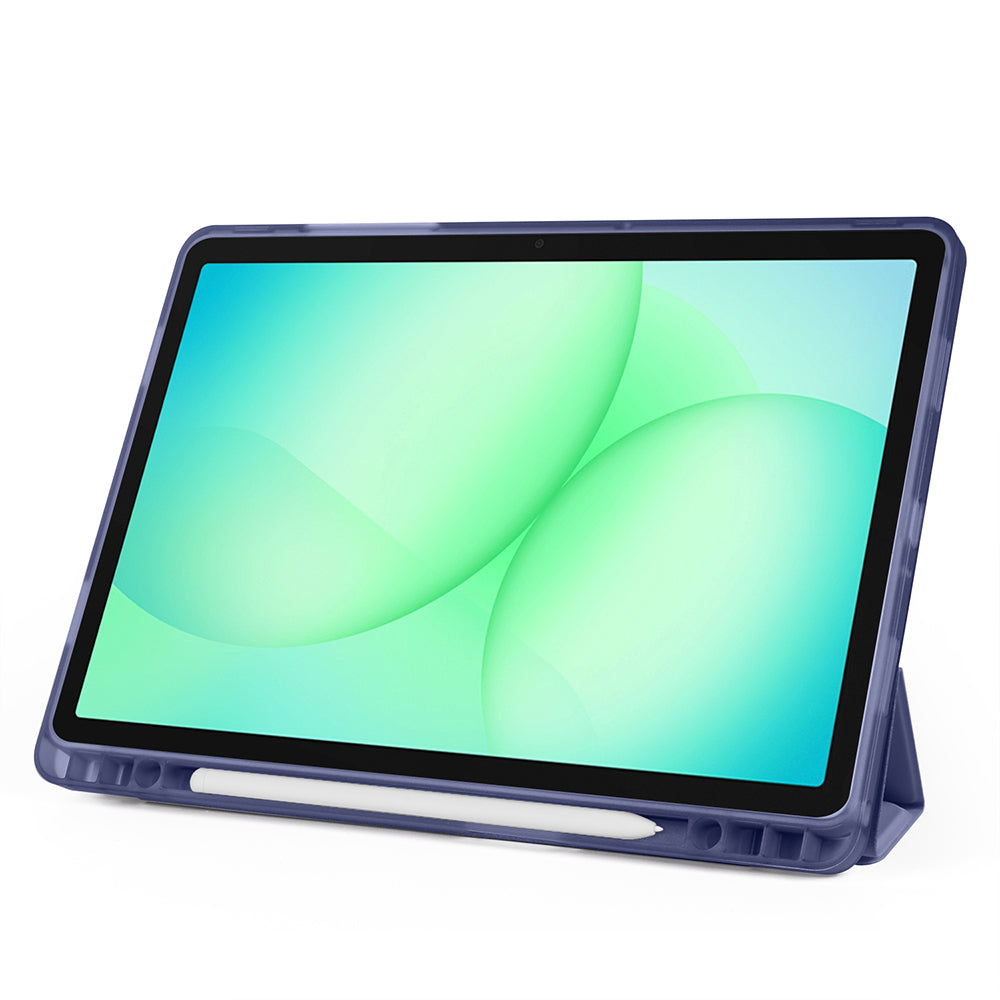 Galaxy Tab A11 Plus Kılıf Zore Tri Folding Kalem Bölmeli Standlı Kılıf Rose Gold