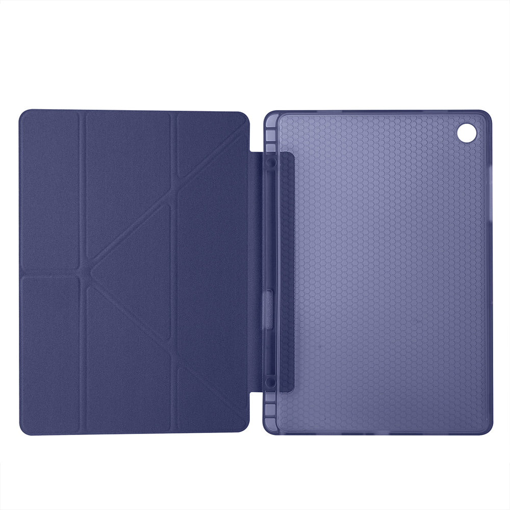 Galaxy Tab A11 Plus Kılıf Zore Tri Folding Kalem Bölmeli Standlı Kılıf Rose Gold