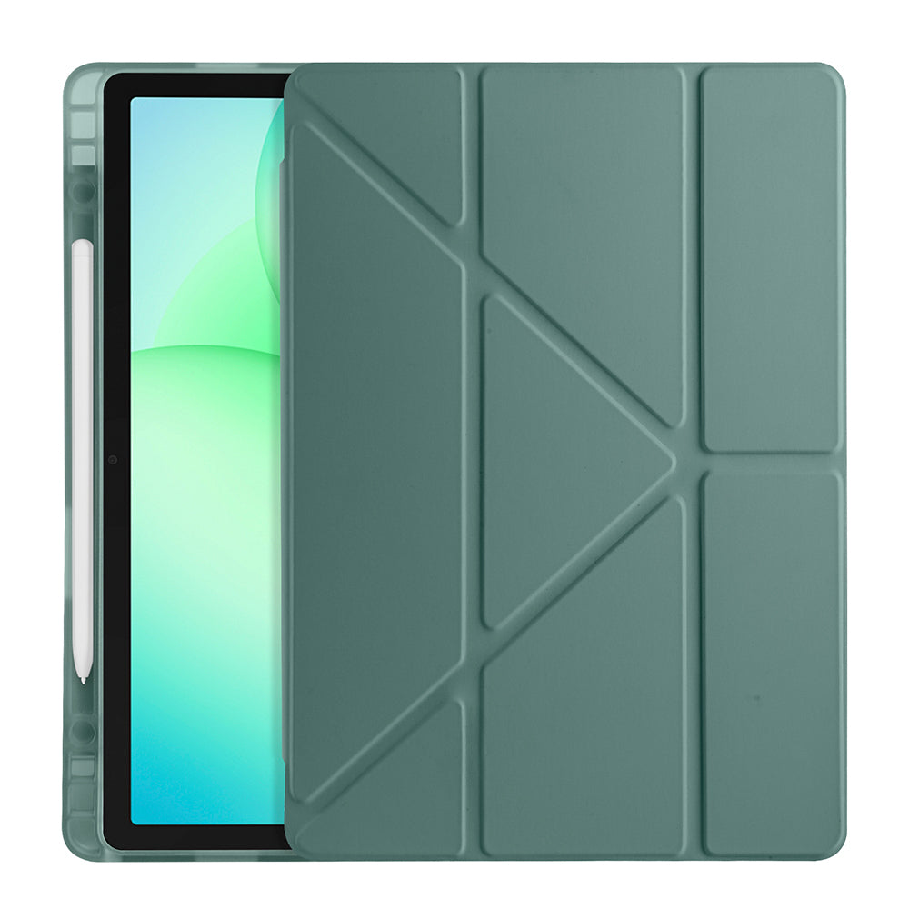 Galaxy Tab A11 Plus Kılıf Zore Tri Folding Kalem Bölmeli Standlı Kılıf Rose Gold