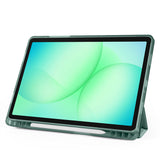 Galaxy Tab A11 Plus Kılıf Zore Tri Folding Kalem Bölmeli Standlı Kılıf Açık Yeşil