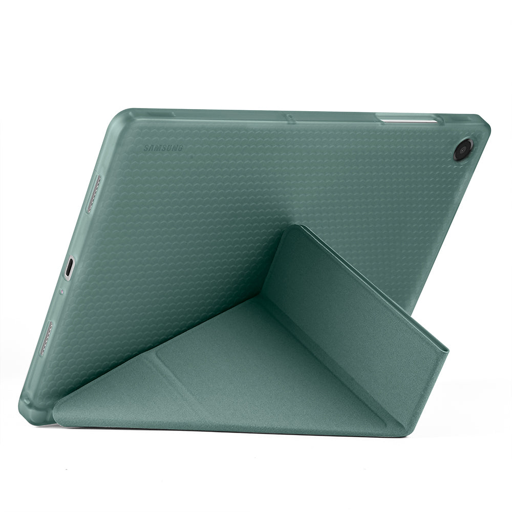 Galaxy Tab A11 Plus Kılıf Zore Tri Folding Kalem Bölmeli Standlı Kılıf Rose Gold