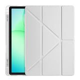 Galaxy Tab A11 Plus Kılıf Zore Tri Folding Kalem Bölmeli Standlı Kılıf Rose Gold