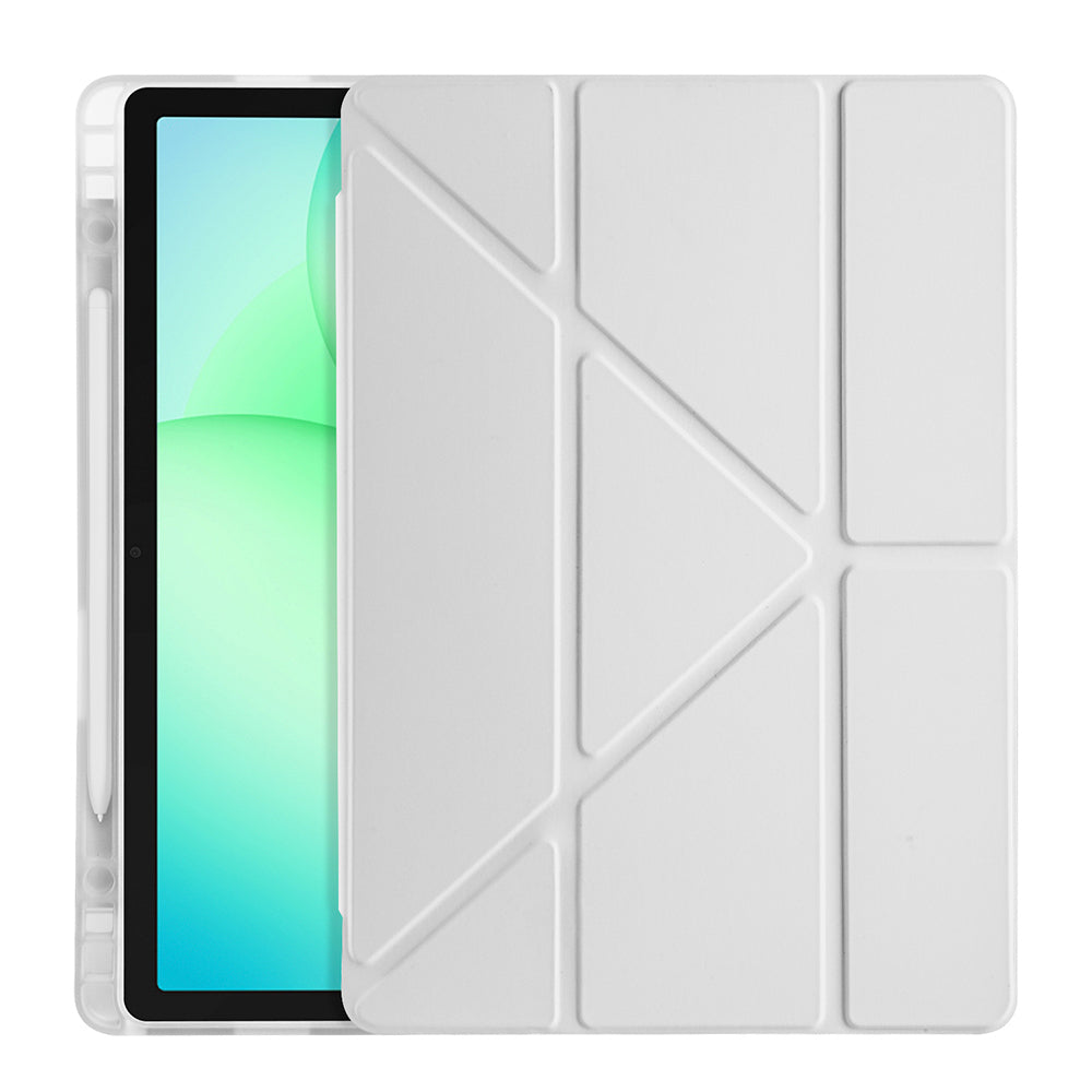 Galaxy Tab A11 Plus Kılıf Zore Tri Folding Kalem Bölmeli Standlı Kılıf Rose Gold