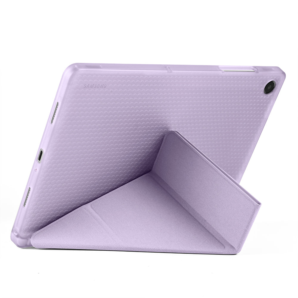 Galaxy Tab A11 Plus Kılıf Zore Tri Folding Kalem Bölmeli Standlı Kılıf Rose Gold
