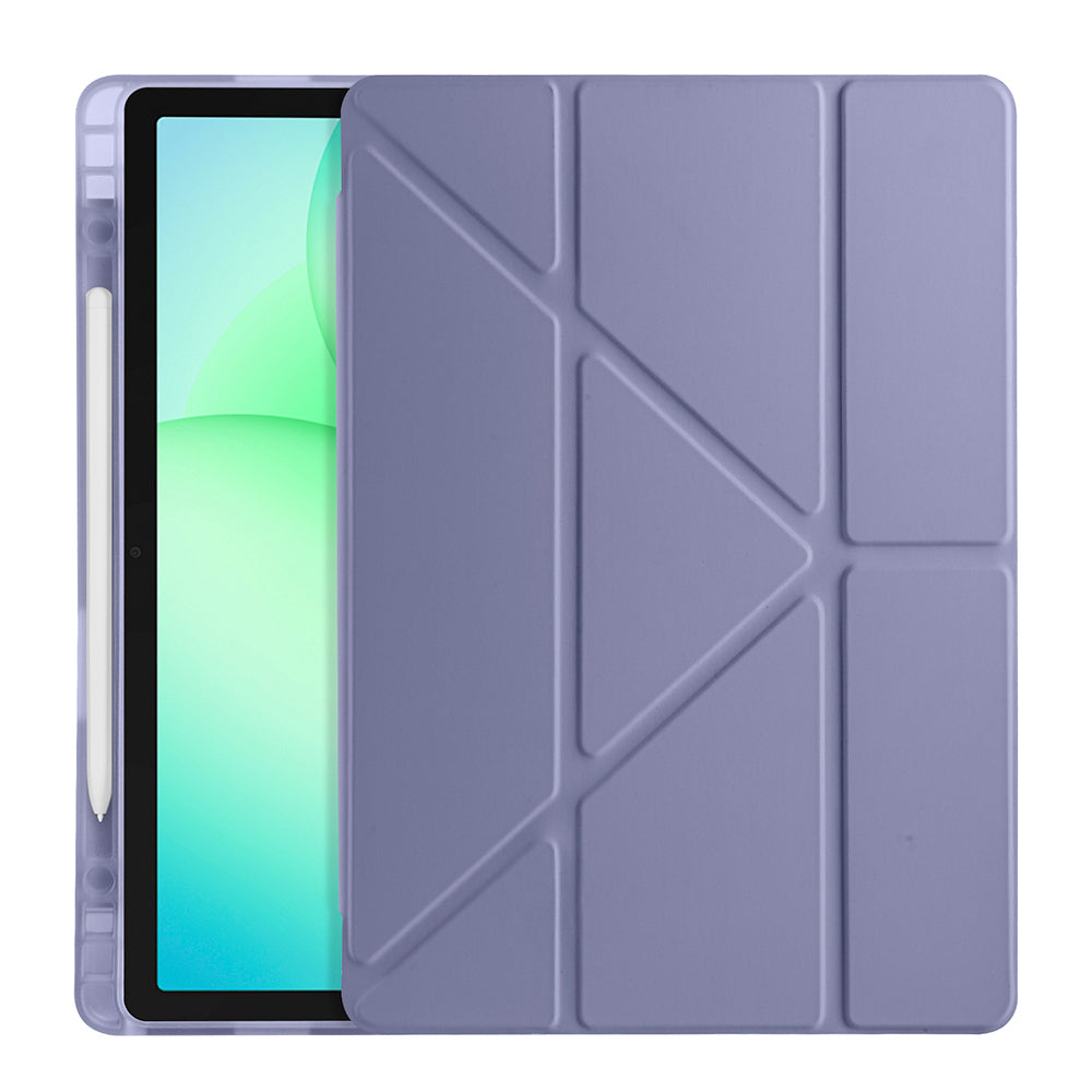 Galaxy Tab A11 Plus Kılıf Zore Tri Folding Kalem Bölmeli Standlı Kılıf Rose Gold