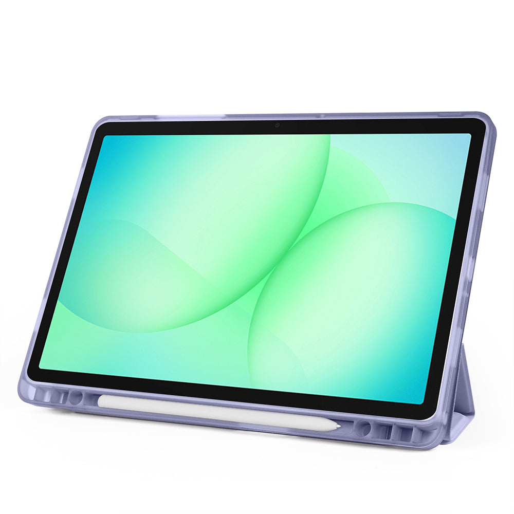 Galaxy Tab A11 Plus Kılıf Zore Tri Folding Kalem Bölmeli Standlı Kılıf Rose Gold