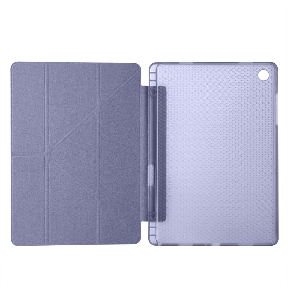 Galaxy Tab A11 Plus Kılıf Zore Tri Folding Kalem Bölmeli Standlı Kılıf Açık Yeşil
