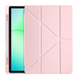 Galaxy Tab A11 Plus Kılıf Zore Tri Folding Kalem Bölmeli Standlı Kılıf Rose Gold