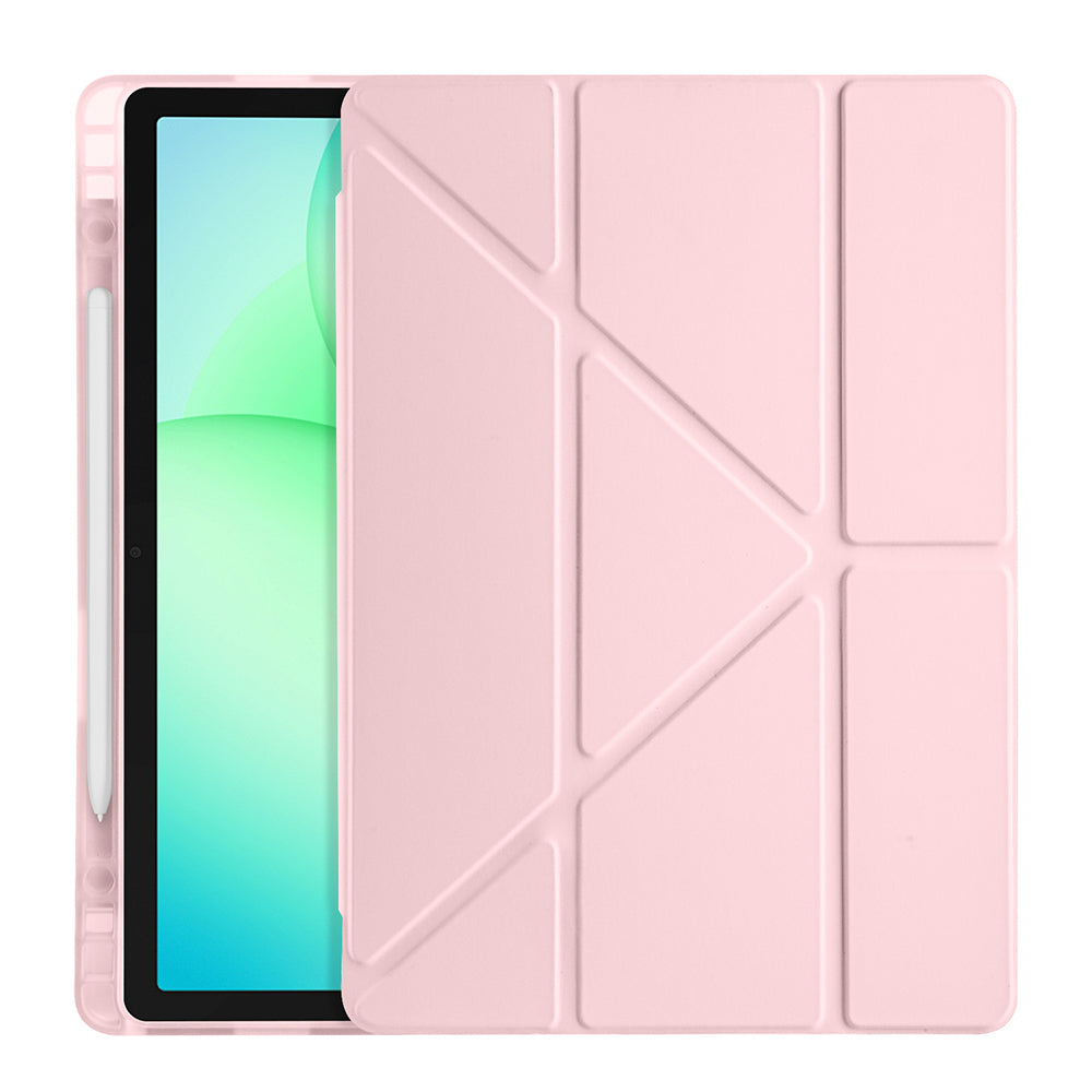 Galaxy Tab A11 Plus Kılıf Zore Tri Folding Kalem Bölmeli Standlı Kılıf Açık Yeşil