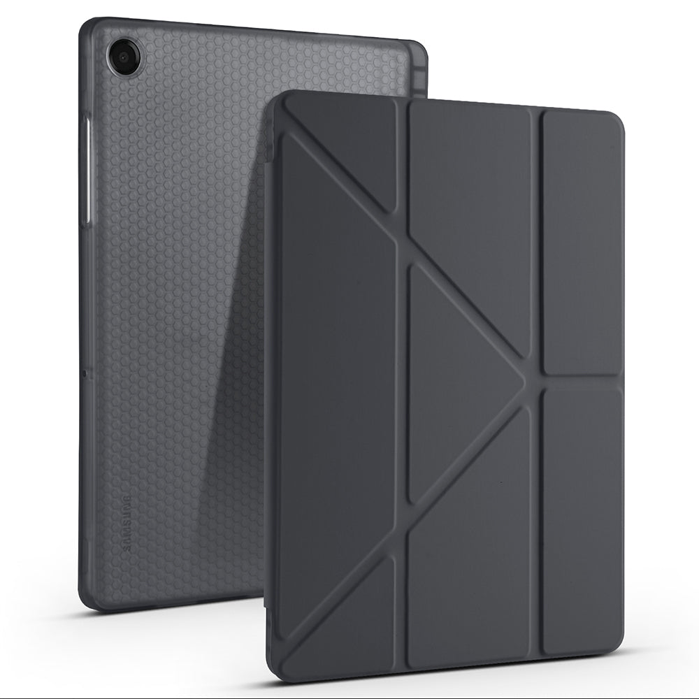 Galaxy Tab A11 Plus Kılıf Zore Tri Folding Kalem Bölmeli Standlı Kılıf Siyah