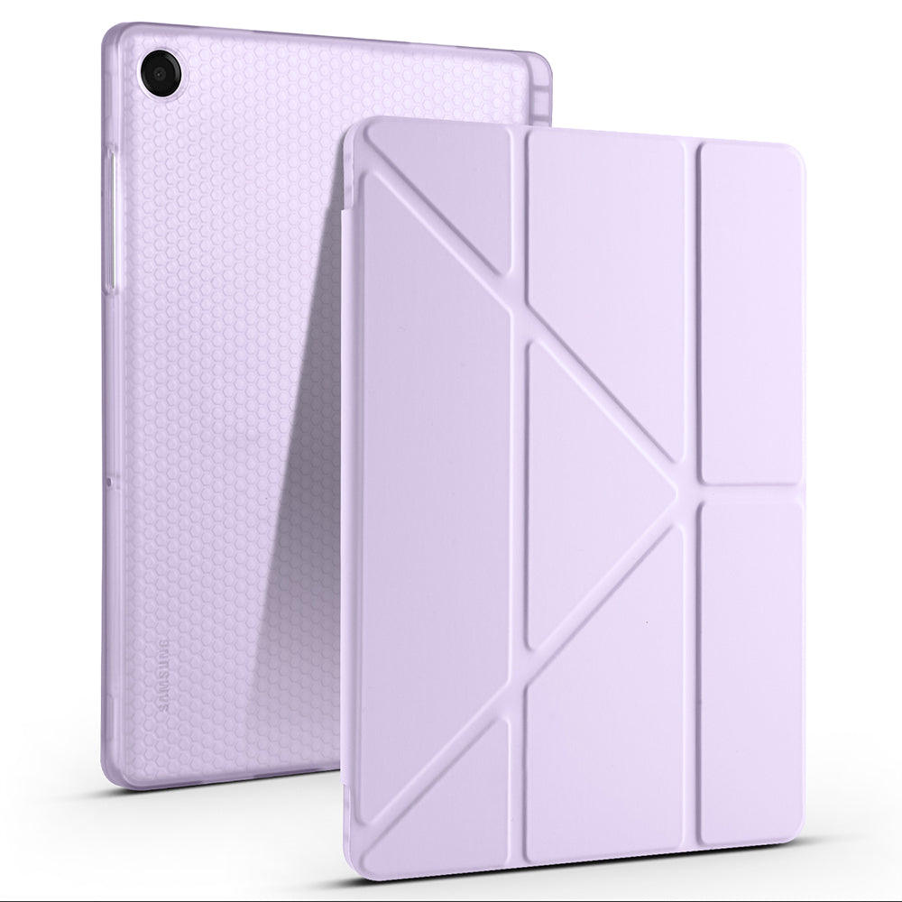 Galaxy Tab A11 Plus Kılıf Zore Tri Folding Kalem Bölmeli Standlı Kılıf Lila