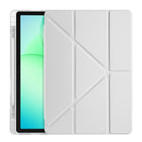 Galaxy Tab A11 Plus Kılıf Zore Tri Folding Kalem Bölmeli Standlı Kılıf Rose Gold