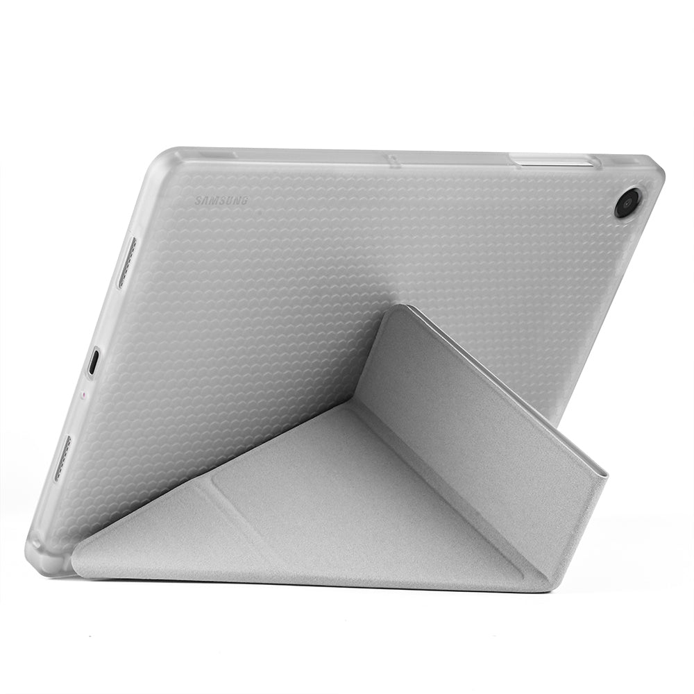 Galaxy Tab A11 Plus Kılıf Zore Tri Folding Kalem Bölmeli Standlı Kılıf Rose Gold