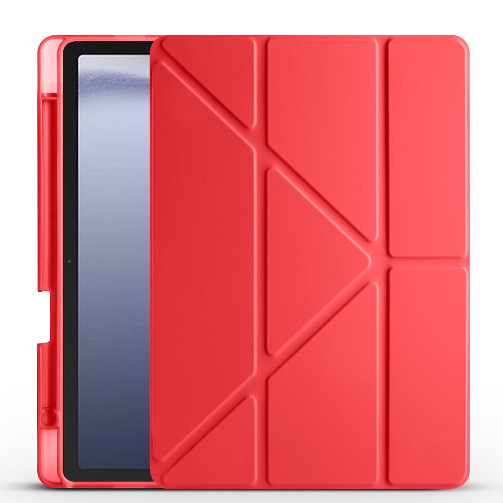 Galaxy Tab A11 Plus Kılıf Zore Tri Folding Kalem Bölmeli Standlı Kılıf Rose Gold