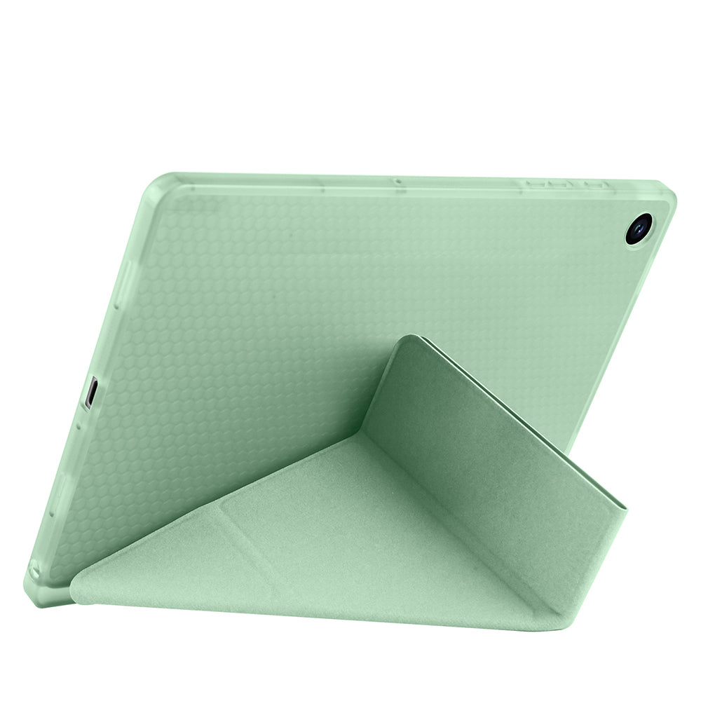 Galaxy Tab A11 Plus Kılıf Zore Tri Folding Kalem Bölmeli Standlı Kılıf Rose Gold