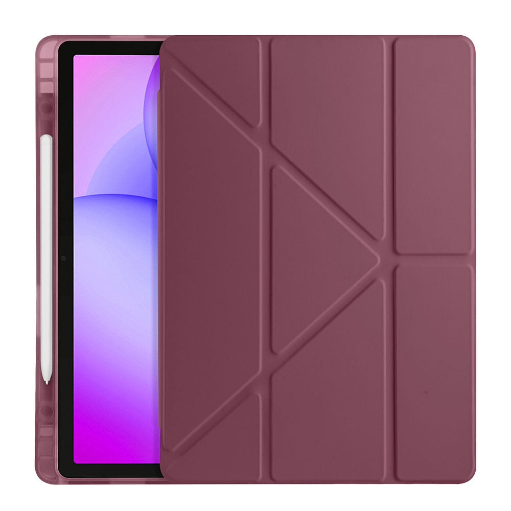 Galaxy Tab A11 Plus Kılıf Zore Tri Folding Kalem Bölmeli Standlı Kılıf Açık Yeşil