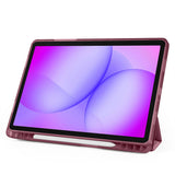 Galaxy Tab A11 Plus Kılıf Zore Tri Folding Kalem Bölmeli Standlı Kılıf Rose Gold
