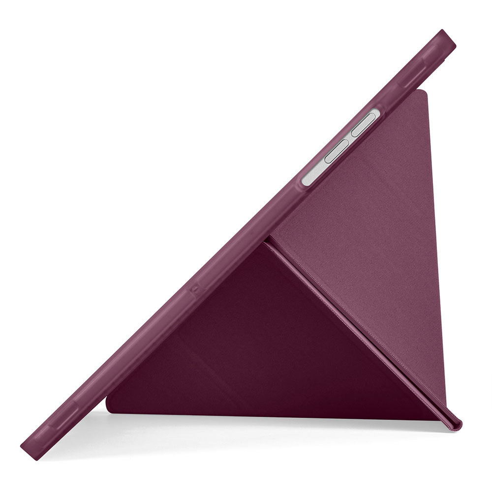 Galaxy Tab A11 Plus Kılıf Zore Tri Folding Kalem Bölmeli Standlı Kılıf Rose Gold