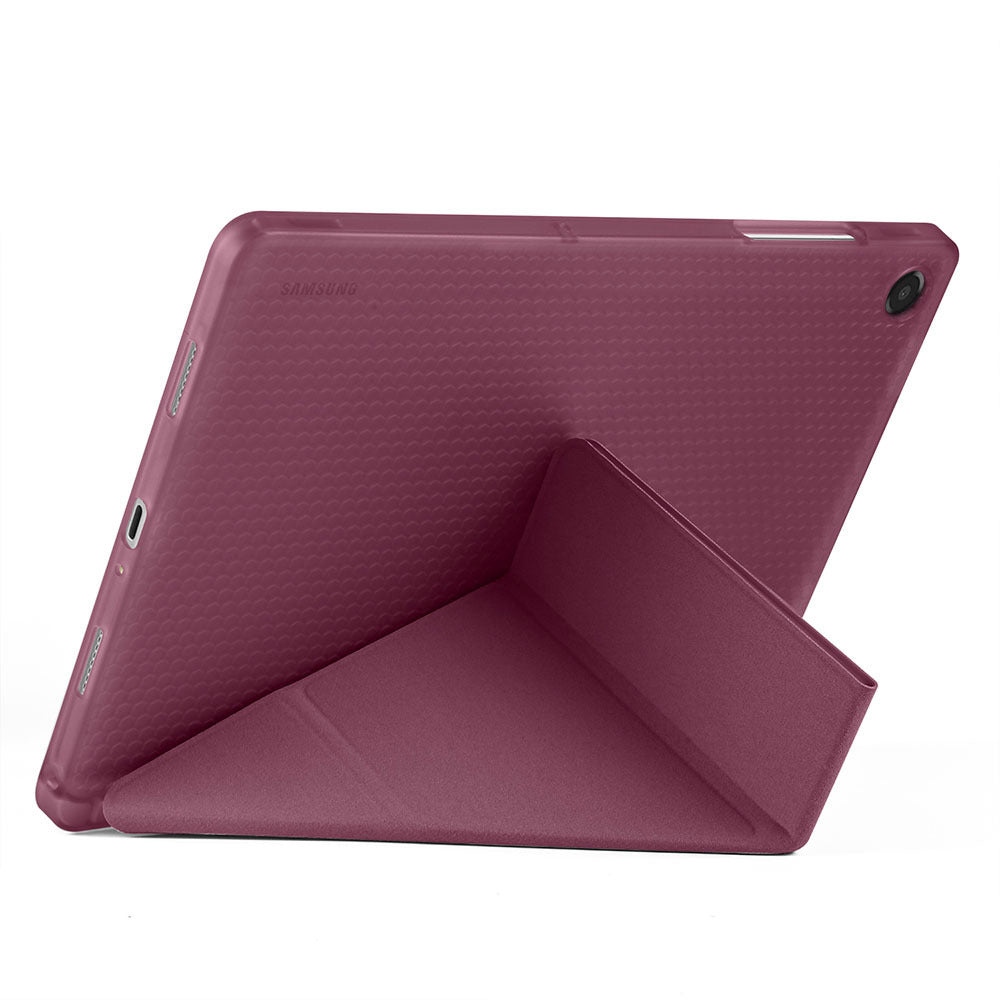 Galaxy Tab A11 Plus Kılıf Zore Tri Folding Kalem Bölmeli Standlı Kılıf Rose Gold