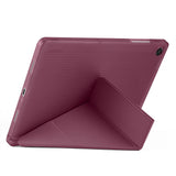 Galaxy Tab A11 Plus Kılıf Zore Tri Folding Kalem Bölmeli Standlı Kılıf Rose Gold