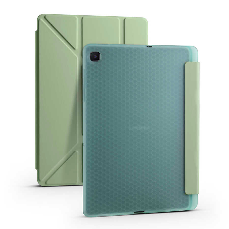 Galaxy Tab A7 10.4 T500 2020 Kılıf Zore Tri Folding Kalem Bölmeli Standlı Kılıf Kırmızı